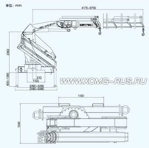 Размеры КМУ XCMG SQ10ZK3Q