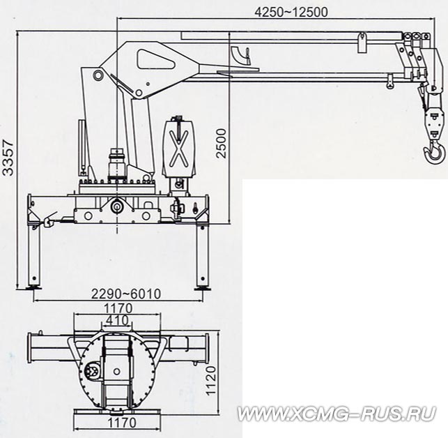 Размеры КМУ XCMG SQ12SK3Q